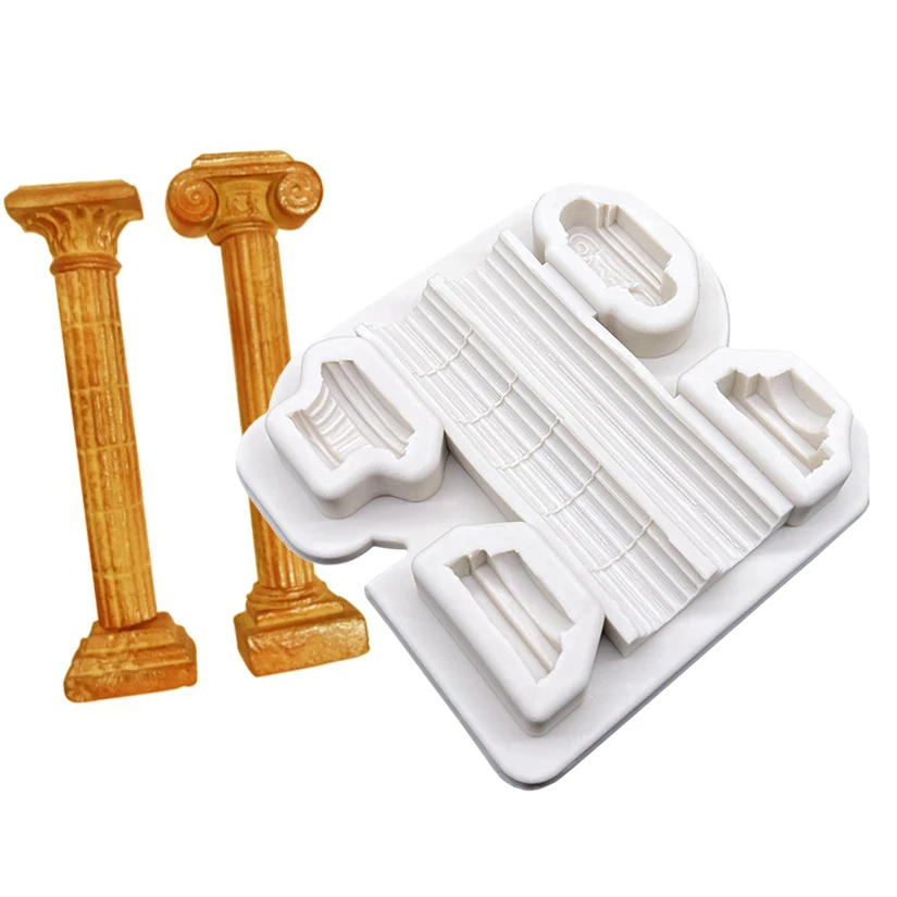 

Roman Column Silicone Mold Sugarcraft Cupcake Baking Mold Chocolate Fondant Cake Decorating Tools