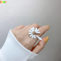 kshmir daisy flower adjustable open ring womens ring little daisy flower ring golden 2020 new simple women girl 0237 punk party