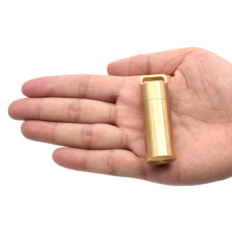 

Outdoor EDC Survival Pill Box Container Waterproof Capsule Seal Bottle With Hanging Chain First Aid Emergency Pills Tank new