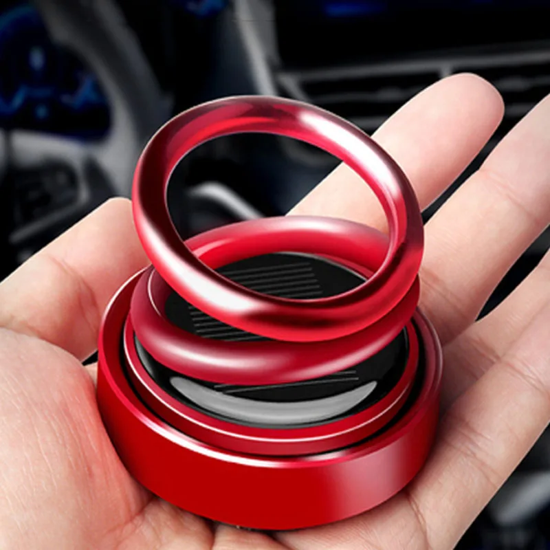 Автомобильный солнечный поворотный двойной кольцевой аромат креативный долговечный дисплей для путешествий.