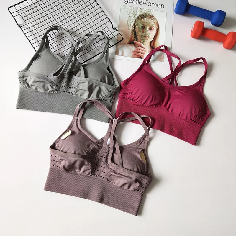 

Women Sexy Yoga Set Seamless Fitness Sports Clothing Sportswear Woman Gym Leggings Padded Push-up Strappy Sports Bra Sports Suit