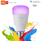 Умсветодиодный цветная светодиодная лампа Yeelight, 800 люмен, E27, лимонный цвет, умная лампа для умного дома App RGB, вариант английская версия