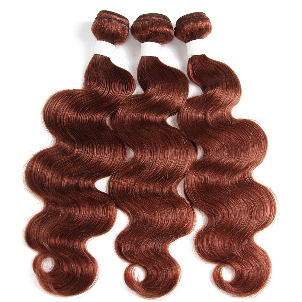 Бразильские волнистые волосы Remy человеческие волосы 3 пряди с закрытием кружева 4x4 Euphoria Рыжий коричневый 33 Цвет пряди волос с закрытием