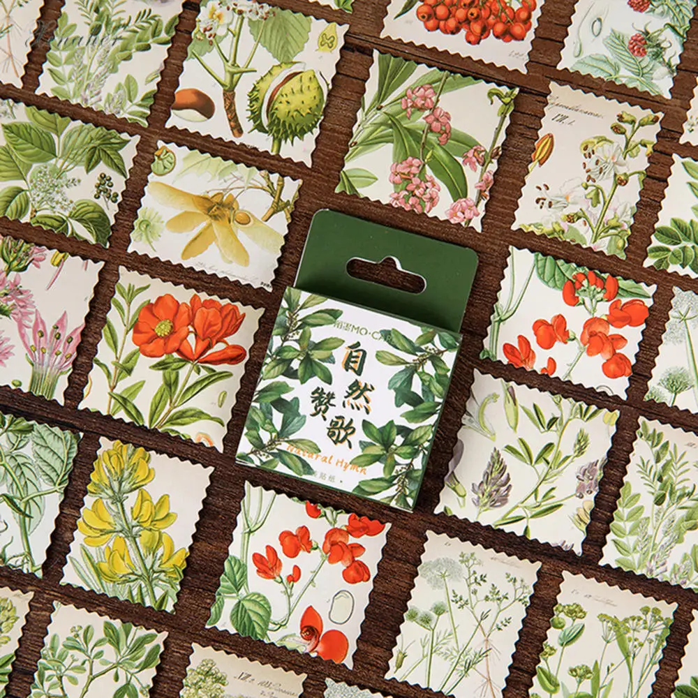 46 шт./кор. природа похвалу Стикеры завод цветок самоклеящаяся ручной дневник для