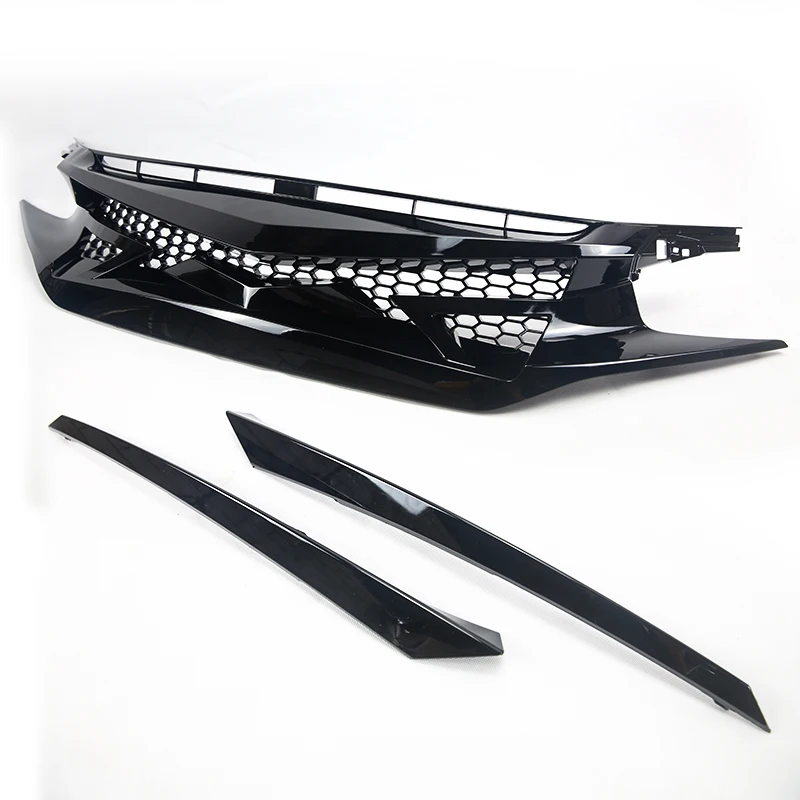 

Applicable to the 10 Th Generation Civic Grille Modification Ghost Face Middle Net without Standard All Black Front Face Civic H