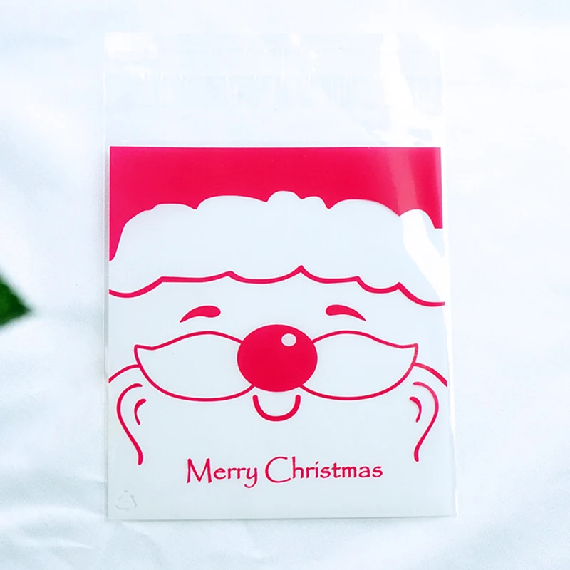 Самоклеящиеся рождественские пакеты для печенья конфет сладостей подарочные