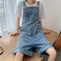 korean loose overalls 2021 new wide leg jeans high waist thin shorts jumpsuits for women overalls jumpsuitsrompers