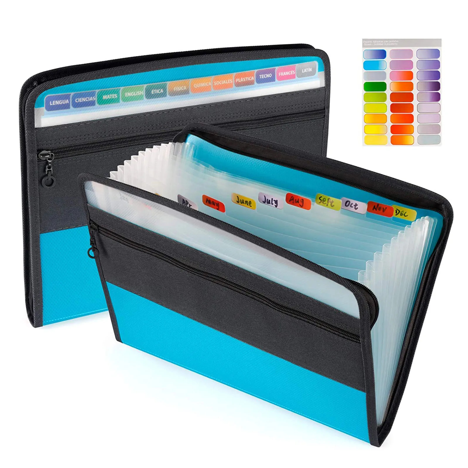 Папка-гармошка А4 расширяющаяся с липкими этикетками органайзер для документов 13