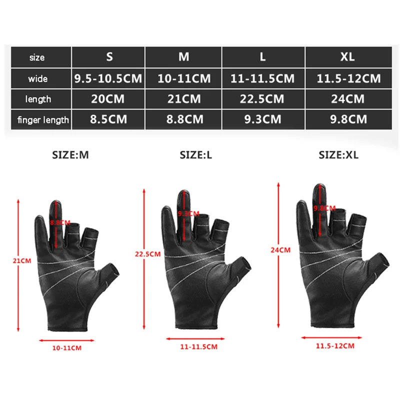 

Professional Autumn Winter Men's Three Finger Cut Fishing Gloves Warm Fleece Durable Antislip Outdoor Sport Hiking Fishing Glove