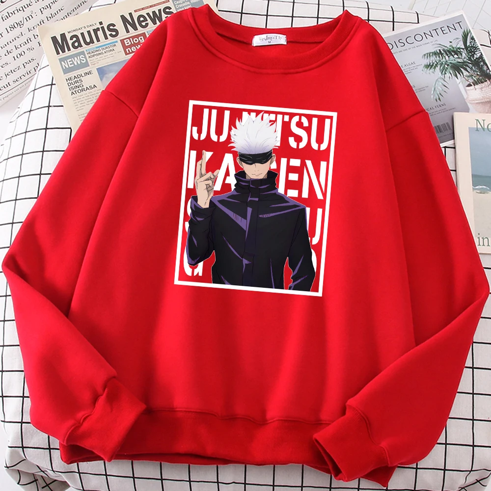

Jujutsu Kaisen Anime Satoru Gojou Printed Hoodies Women Fashion Autumn Hoody Casual Oversize Sweatshirt Harajuku Fleece Tops Men