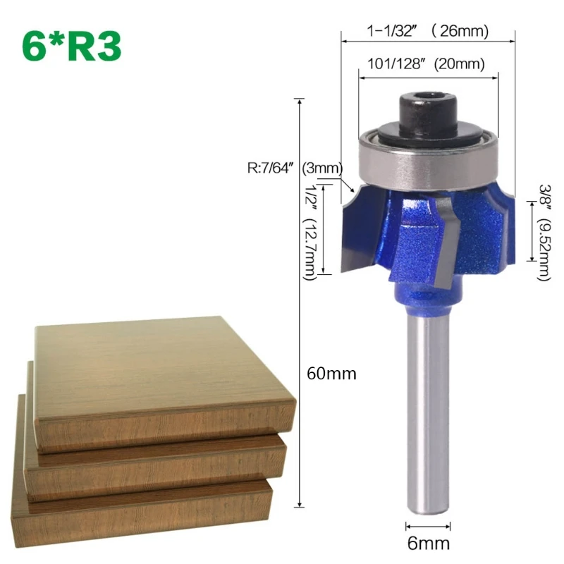 6mm Shank Router Bit R1/R2/R3 4 Teeth Edge Trimmer Woodwork Milling Cutter Knife | Инструменты