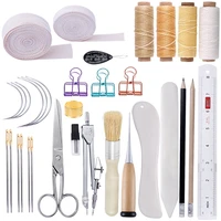 nonvor 32 pieces hand bookbinding tools complete bookbinding tool kit with bookbinding waxed threadsewing needles