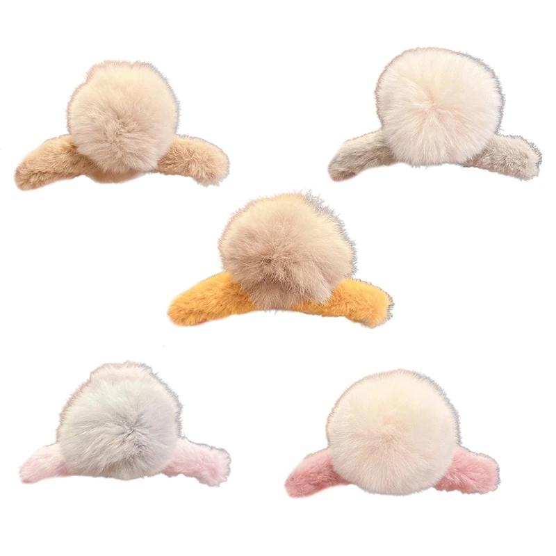 

Простой зимний головной убор, универсальный пушистый зажим, аксессуары для волос