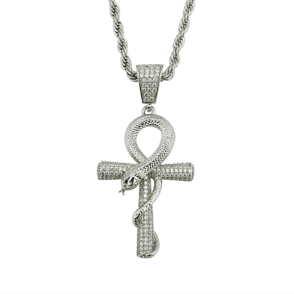 Men Viper Cross Necklaces &amp Pendant Religious Hip Hop Jewelry for Women with Stainless Steel Chain Online Shop | Украшения и