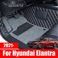 car styling custom foot mat lhd leather floor protect catpet mats waterproof pad auto accessories for hyundai elantra cn7 2021