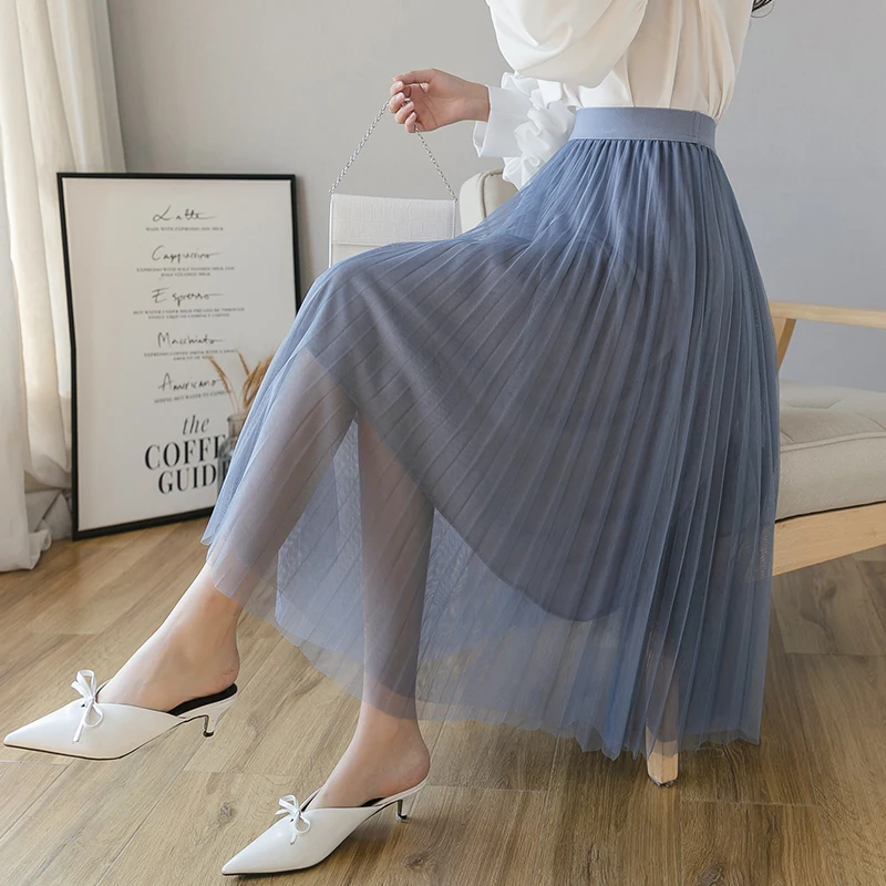 Юбка-пачка Женская плиссированная трапециевидная Тюлевая юбка принцессы с
