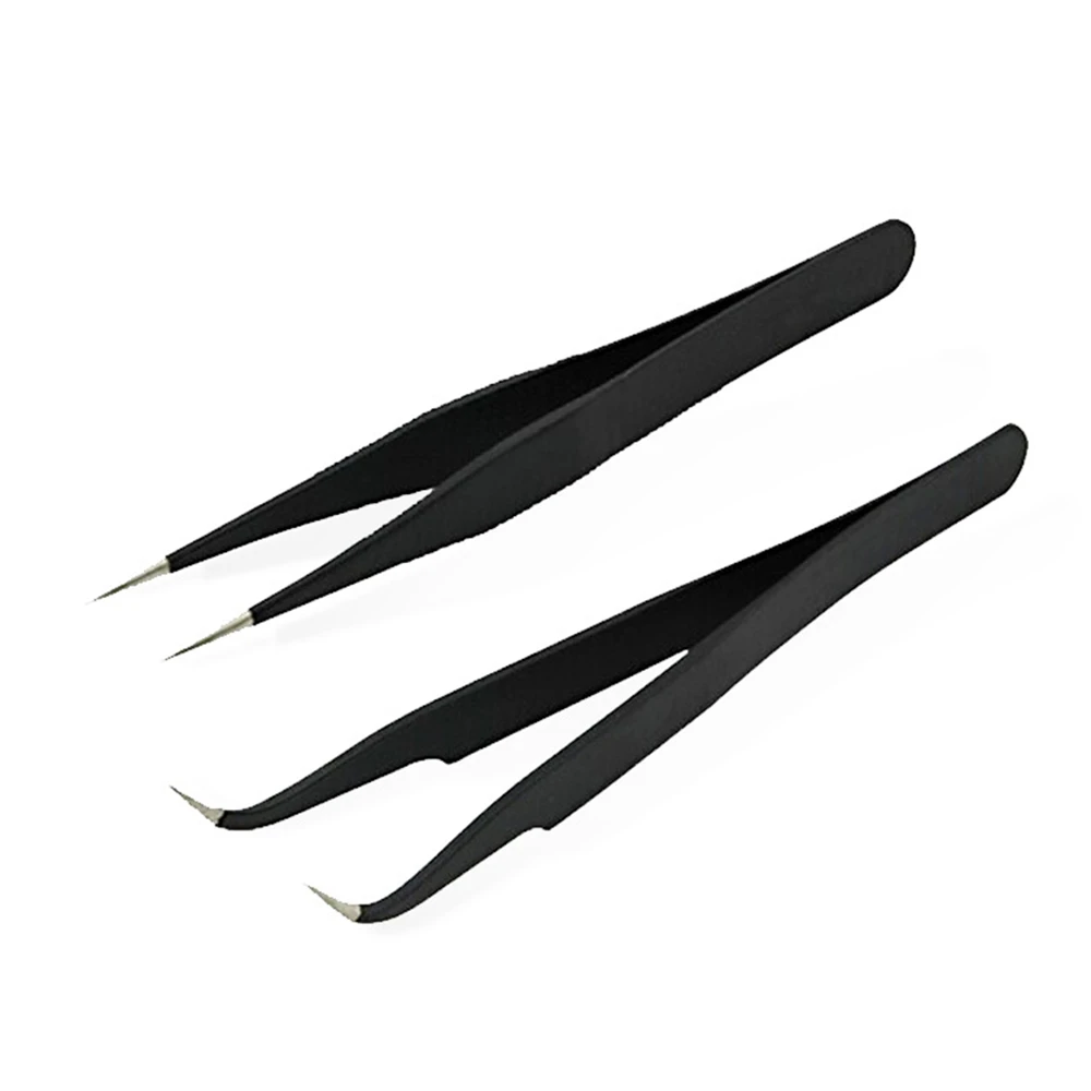 Tweezers Straight Curved Anti-Static Nail Nipper Picker Rhinestone Art Lovers Diy Making Design Hand Tool | Красота и здоровье