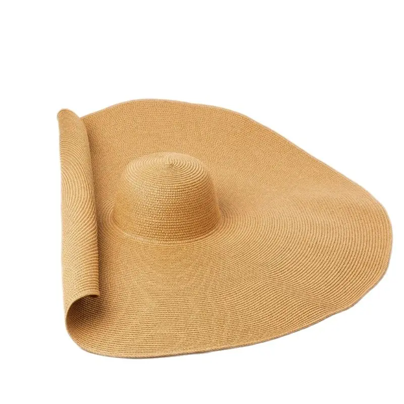 

Super Bigger Brim Wide Straw Hats For Women Foldable Paper Beach Hat Summer Sun UV Hats Stage Cap Dropshipping Wholesale