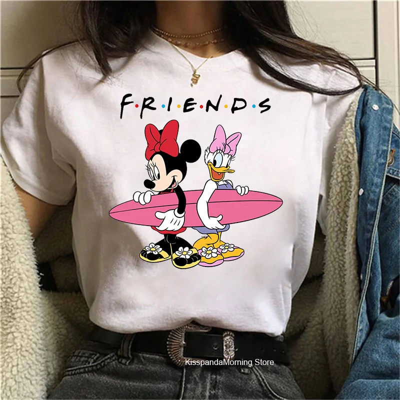 Disney Дейзи Дак друг сериал Женская Футболка harajuku с рисунком из мультфильмов Минни