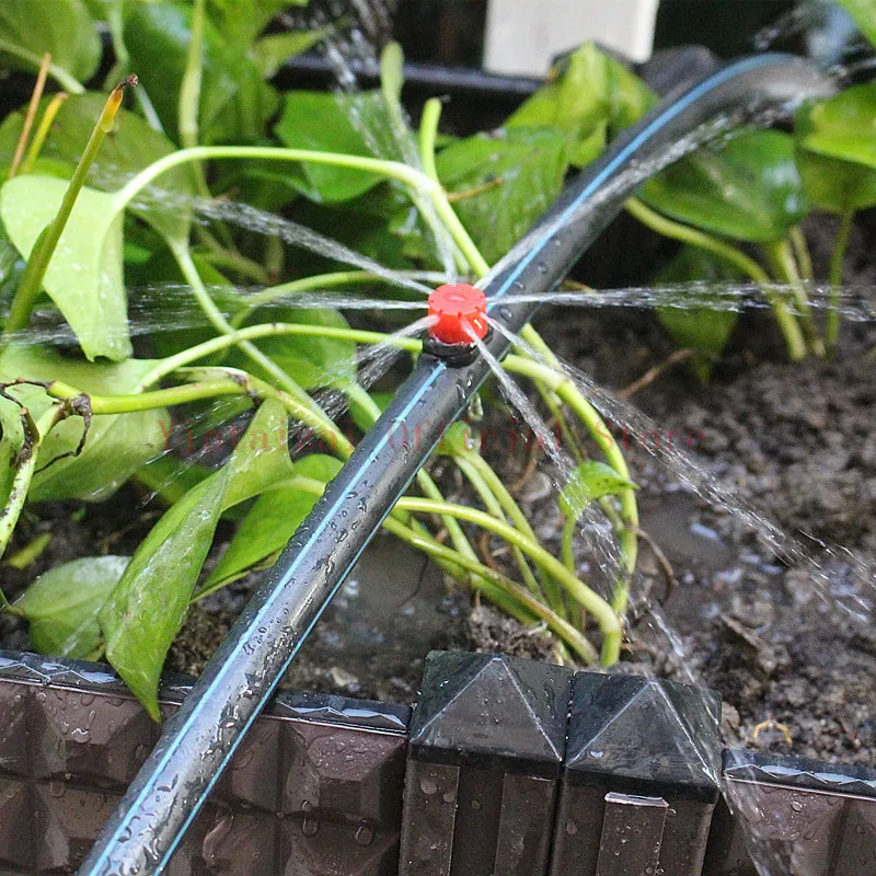 Gotero ajustable rojo para riego por microgoteo, emisor de riego antiobstrucci&oacute;n, suministros de jard&iacute;n para manguera de 500 pulgadas, 1/4 Uds.-2