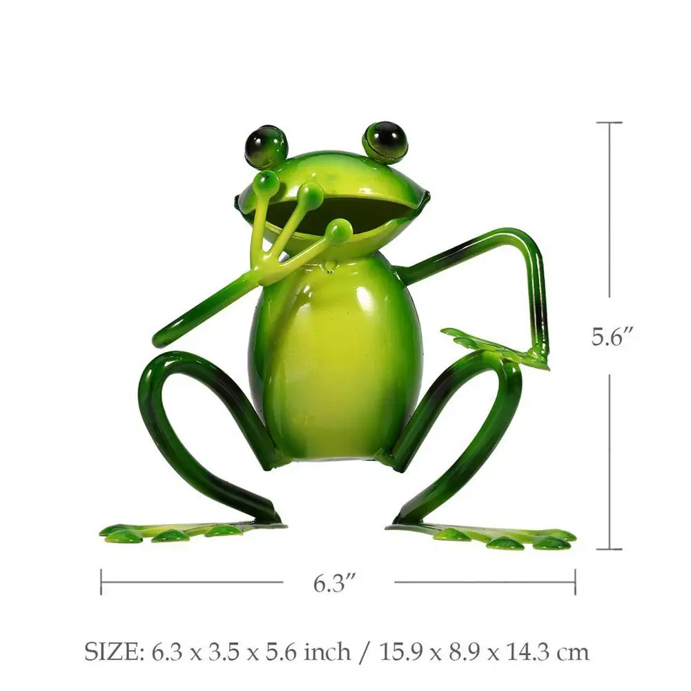

Garden Statue Of Frog Figurine Windproof Iron Metal Crafts Decoratio Unique Sculpture Ornament N For Courtyard Balcony Lawn