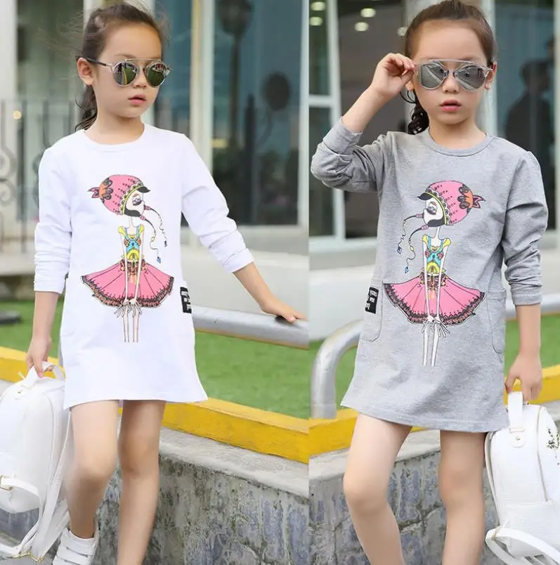 Осень 2019 хлопковые детские футболки модные топы с длинными рукавами и круглым