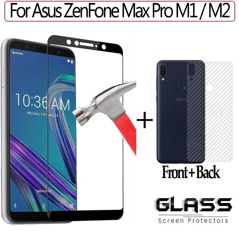 360 передняя + заднее закаленное стекло Asus ZenFone Max Pro M1 ZB602KL защитное M2 ZB631KL glass