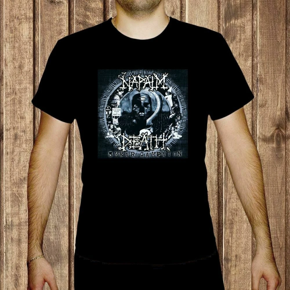 Напалм смерти дискредитации мужские черные футболка Группа Музыка одежда