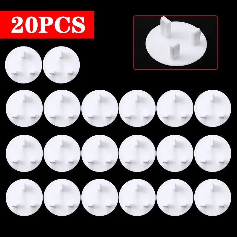 

20Pcs ABS Plug Socket Covers Babies Children's Safety Protector Electric Anti Shock Plugs Protector Cover