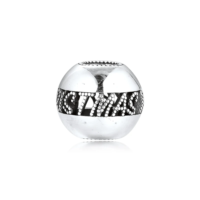 

Openwork Merry Christmas Charm Woman Fashion Beads For Jewelry Making DIY Original 925 Silver Beads For Bracelets & Bangles