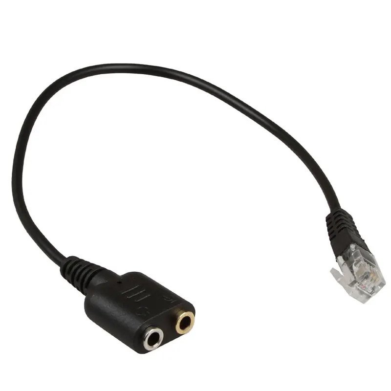 

RJ9 Plug to 2 X 3.5mm Jack Convertor Cable for PC Computer Headset to Avaya 1600 9600 SNOM Yealink Phones