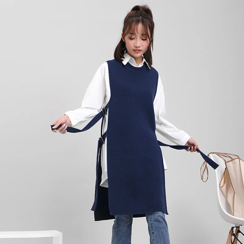 DMLFZMY Solid color knit dress women 2019 autumn and winter new Korean women's one generation hair side lace strap skirt | Женская
