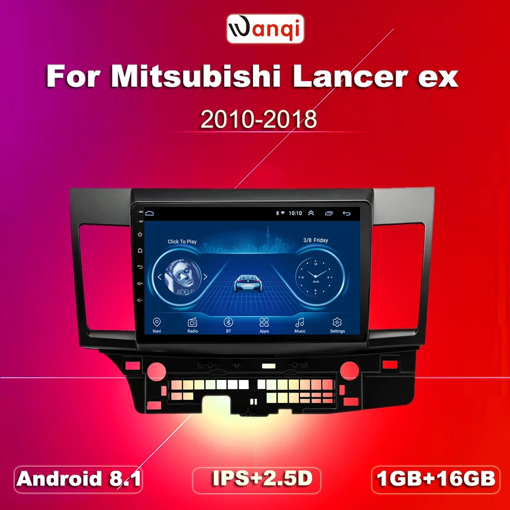 10 1 дюймовый Android 8 2.5D Закаленное HD тачскрин радио для mitsubishi lancer 2007 2015 с Bluetooth USB wifi