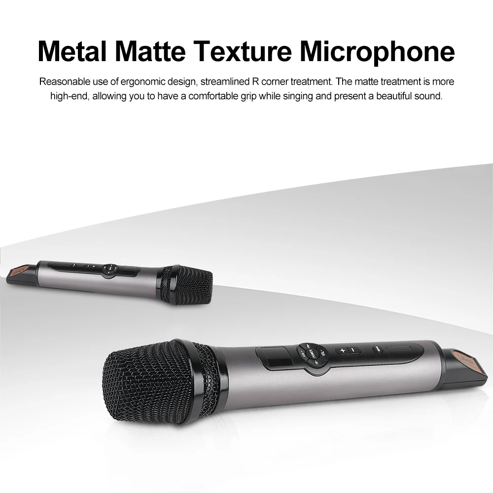 Беспроводной караоке-микрофон XTUGA двухканальный металлический динамический