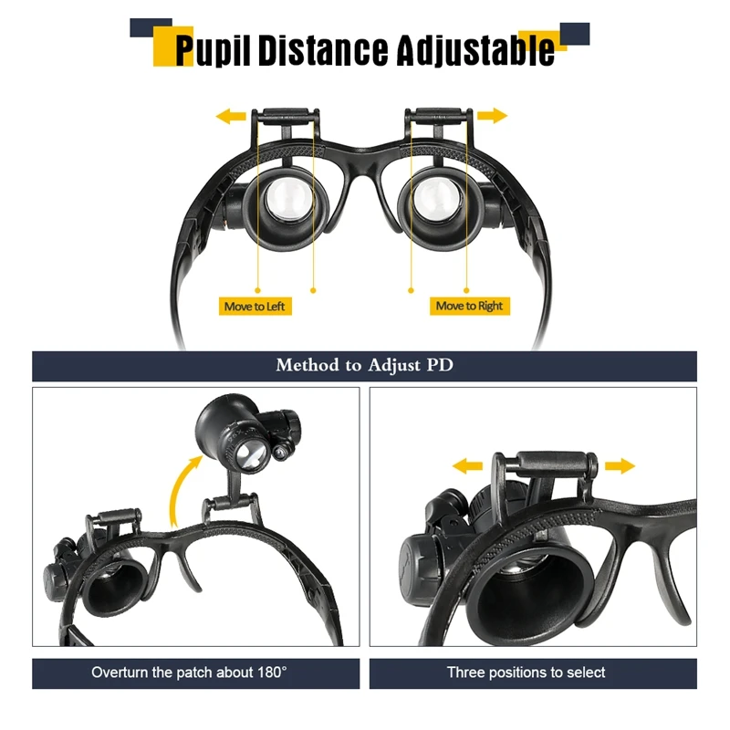 Набор инструментов для ремонта часов увеличительное стекло со светодиодными