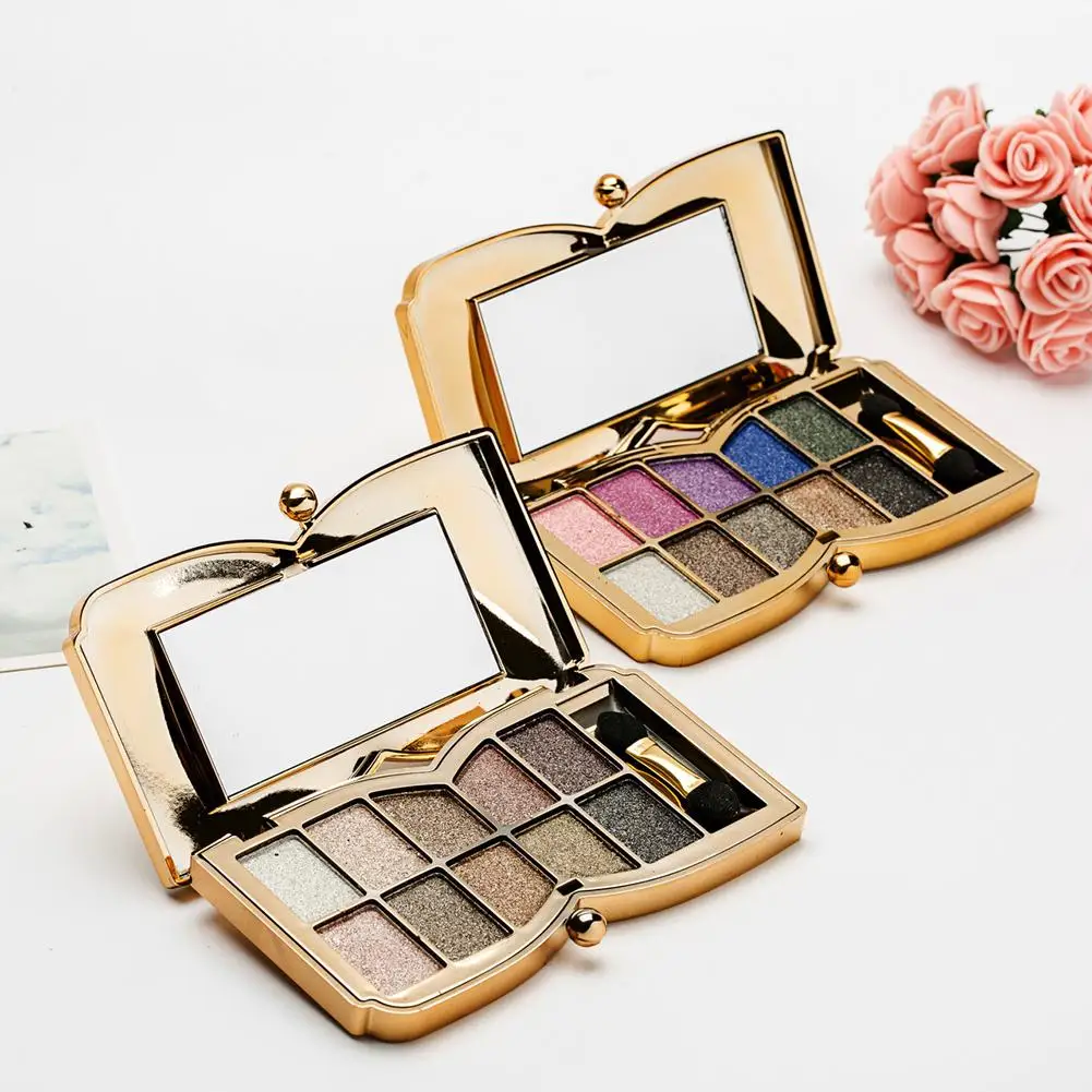 

Diamond Bright Colorful Geometry 10 Colors Shimmering Glitter Eyeshadow Makeup Palette with Brush Beauty Cosmetics