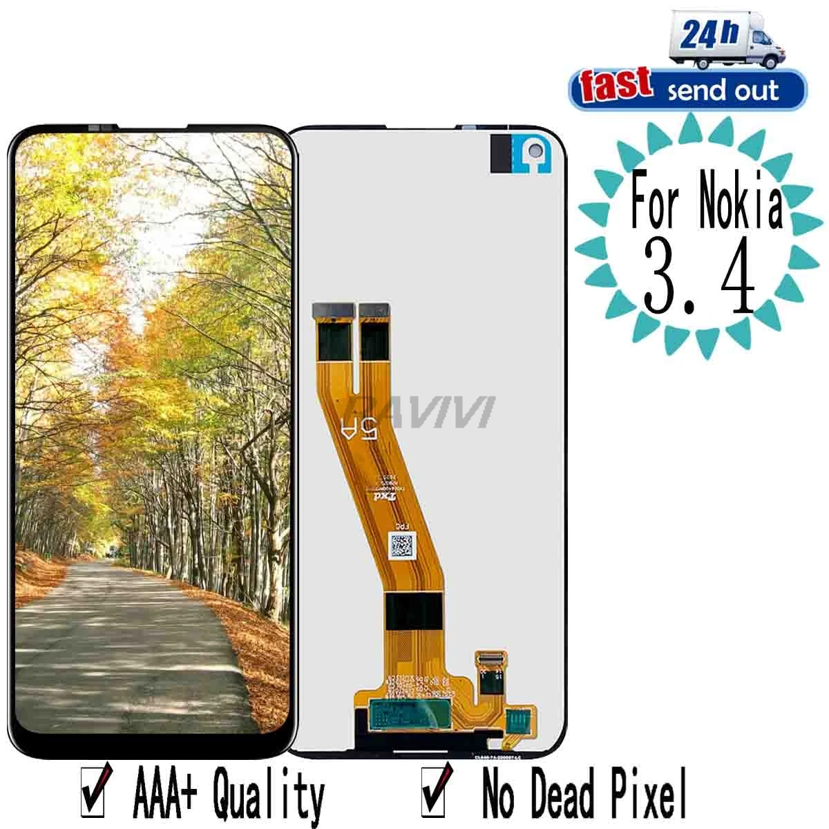 

6.39" 3.4 LCD For Nokia 3.4 LCD Display Touch Screen Digitizer Assembly Replacement For Nokia 5.4