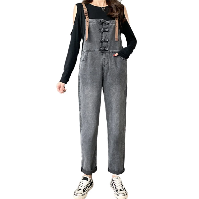 Комбинезон женский джинсовый в винтажном стиле комбинезон на подтяжках
