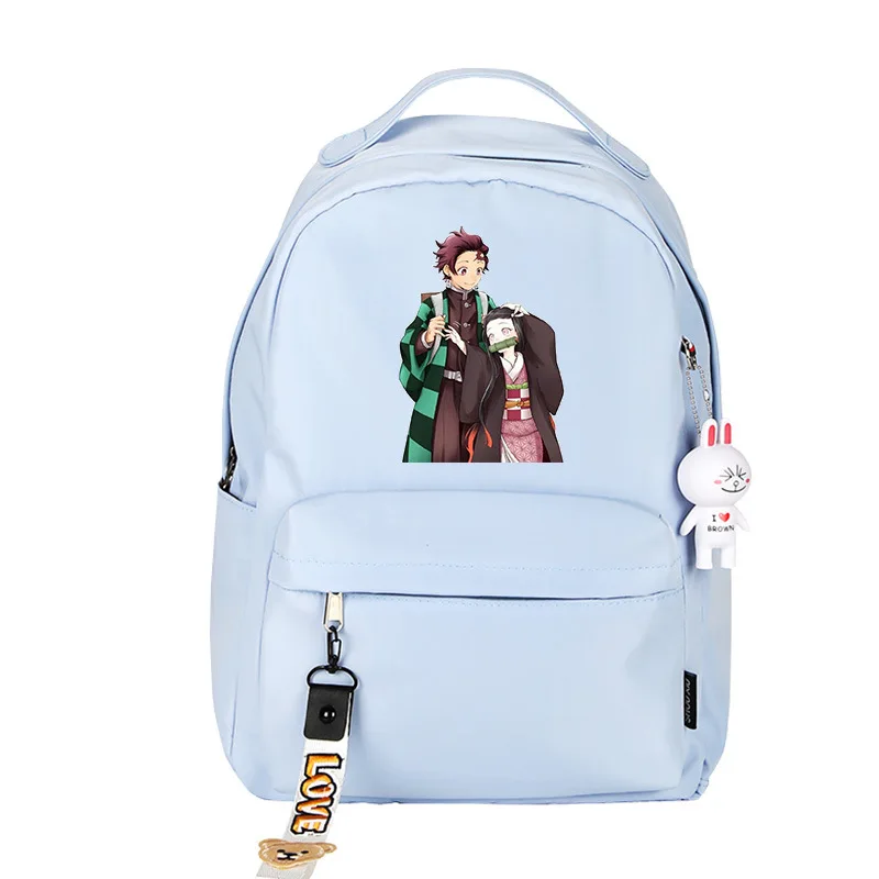 blue2 Demon Slayer Kimetsu no Yaiba, реквизит для косплея, рюкзак Nezuko, Большой Вместительный ранец, дорожная уличная сумка Kamado Tanjirou - Цвет: blue2
