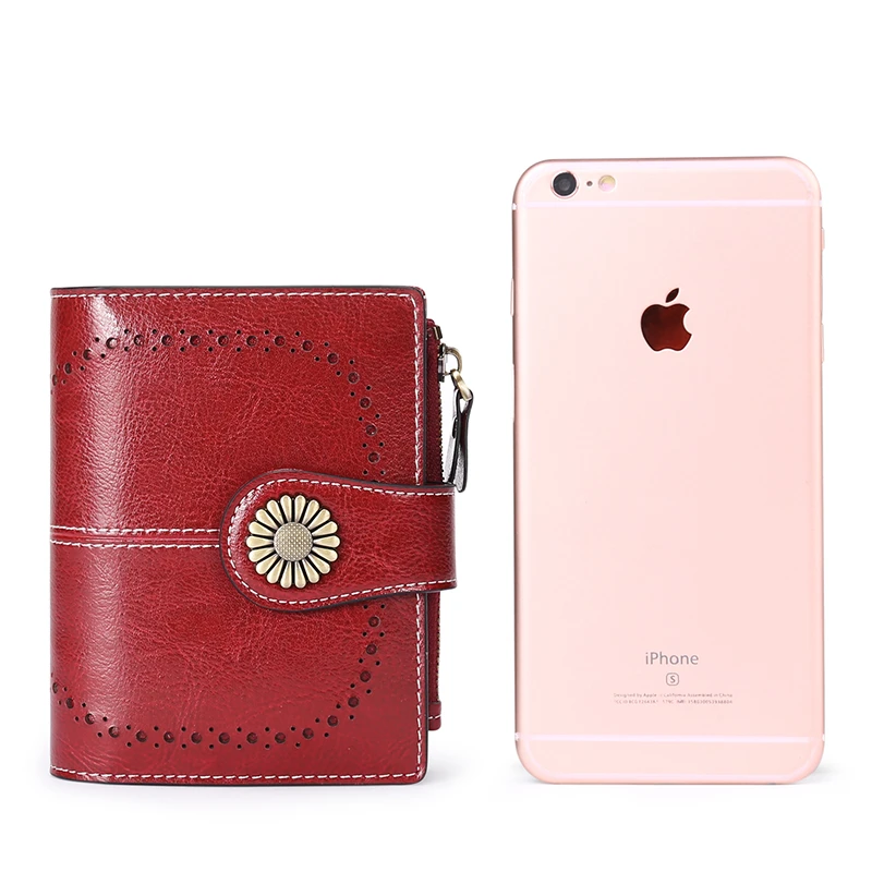 Женский кошелек из коровьей кожи с отделением для монет|Женские кошельки| |