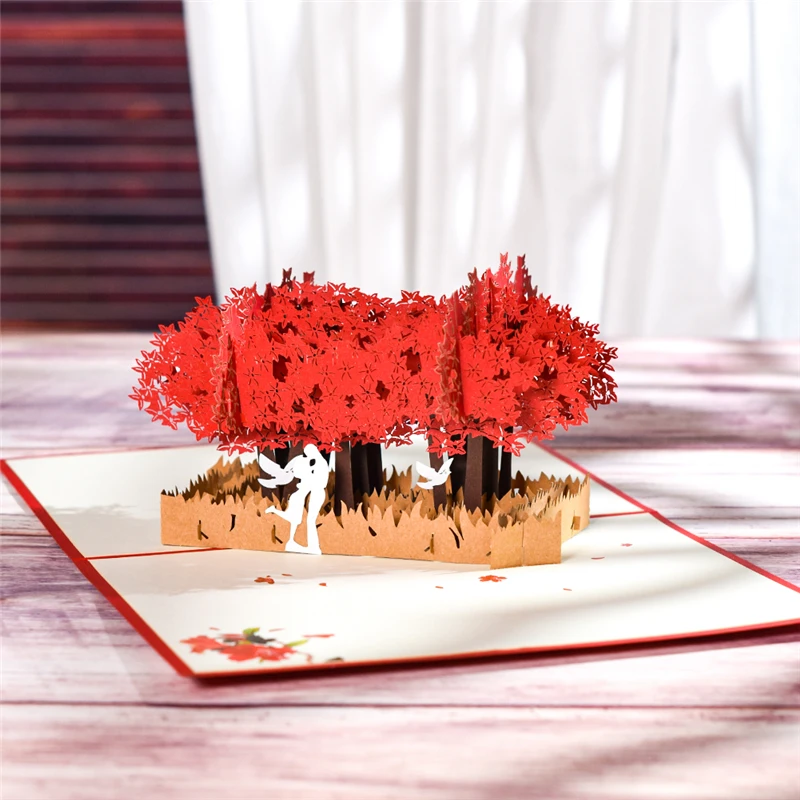 

Pop-Up Love Cards Sweet Couples Romance Valentines Day Card 3D Wedding Invitation Anniversary Gift Bridal Shower