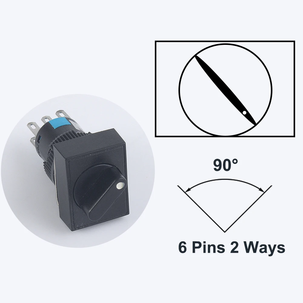 

Поворотный кнопочный переключатель DMWD 16мм 3 положения