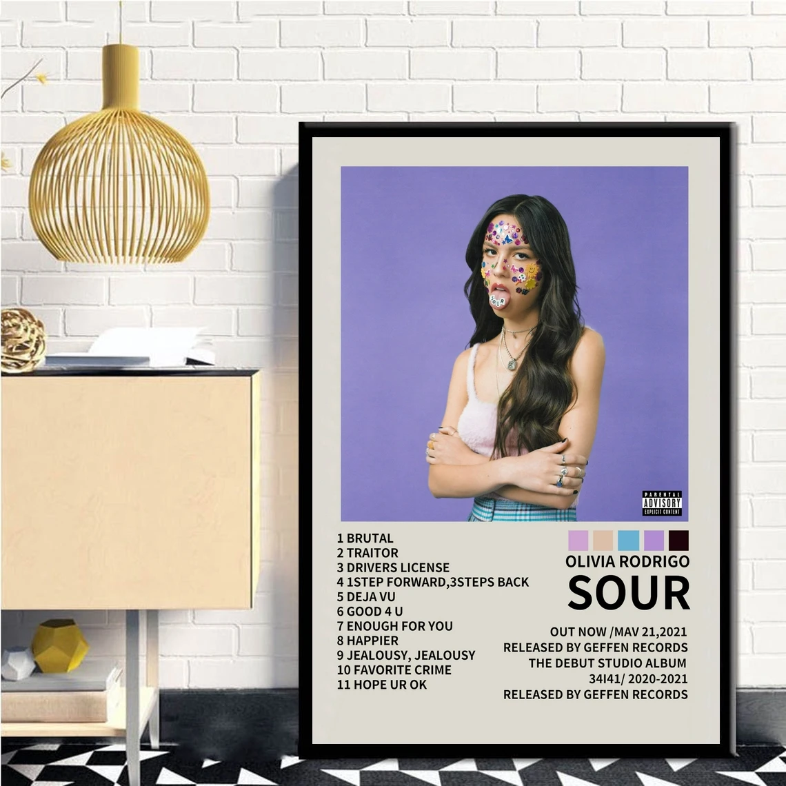 

Olivia Rodrigo Poster Sour Music Album Cover Poster Prints Art Canvas Painting Wall Living Room Home Decor ( No Frame )