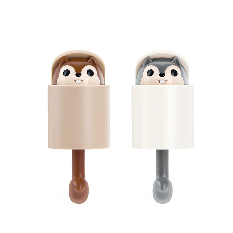 

Creative Squirrel Hook Wall Hanging Strong Adhesive Door Household Coat Key Holder Cartoon Hanger Organizer Room Accessories