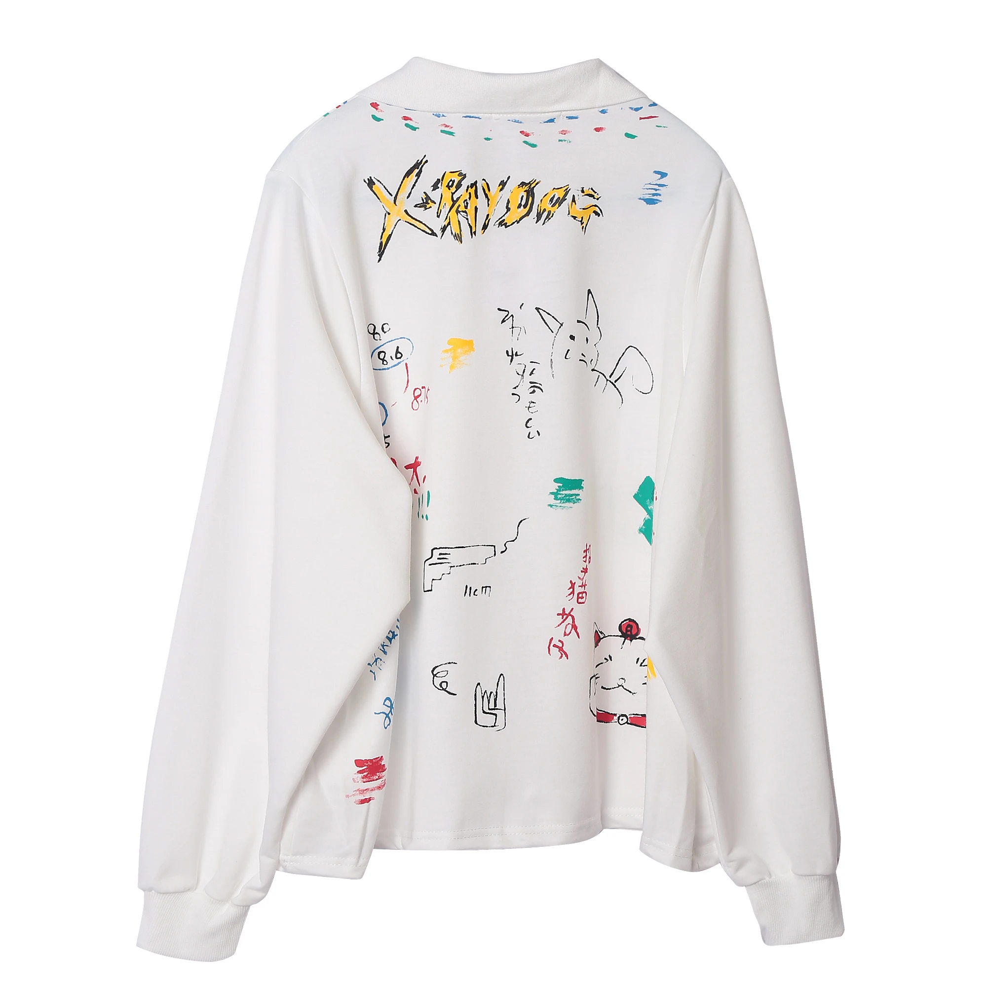 Женский свитшот с длинным рукавом и принтом граффити | Женская одежда
