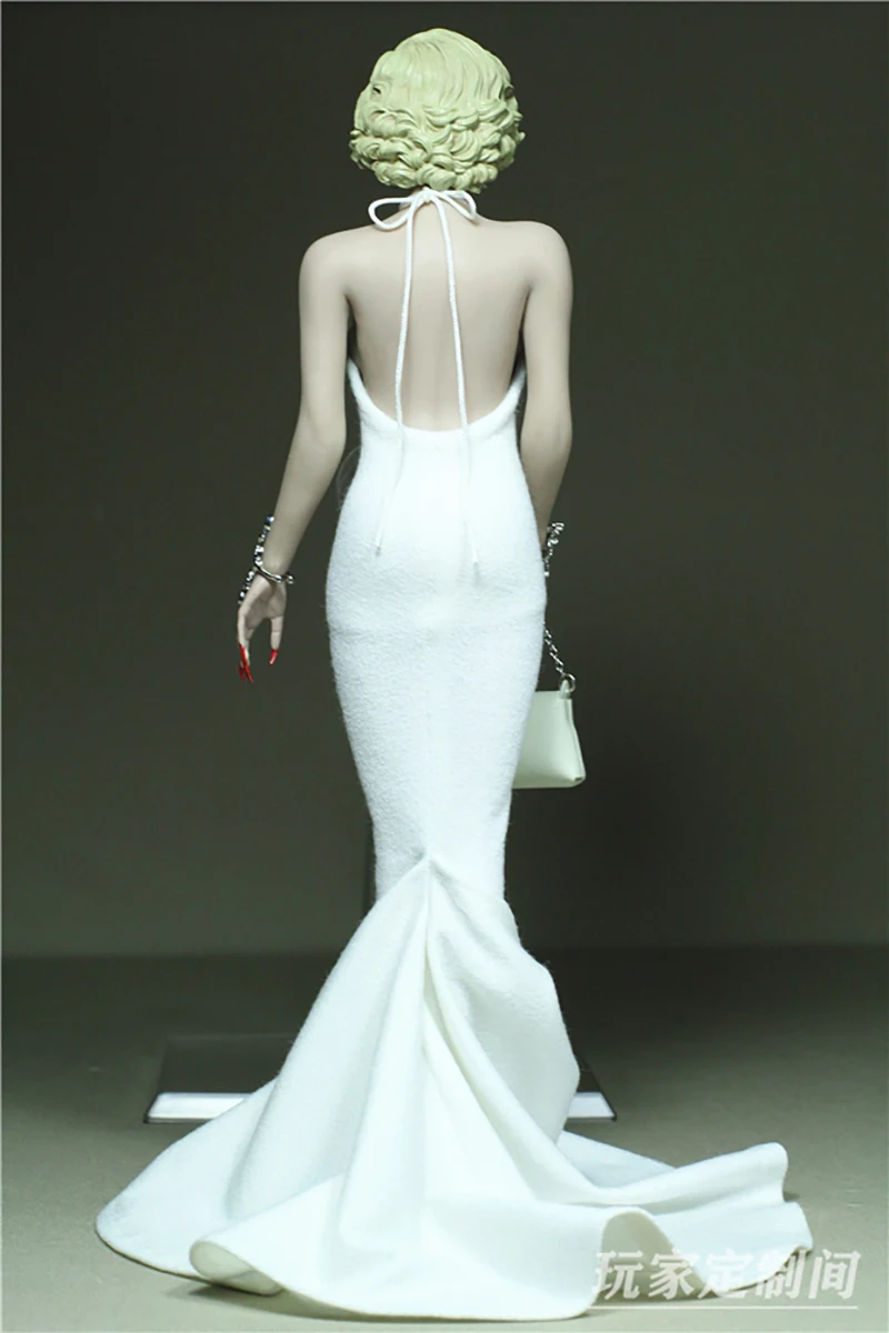 

1/6 Sexy Sleeveless Tube Top Long Dress Evening Dress Fit 12" Steel Bone Big Breast Action Figure Body