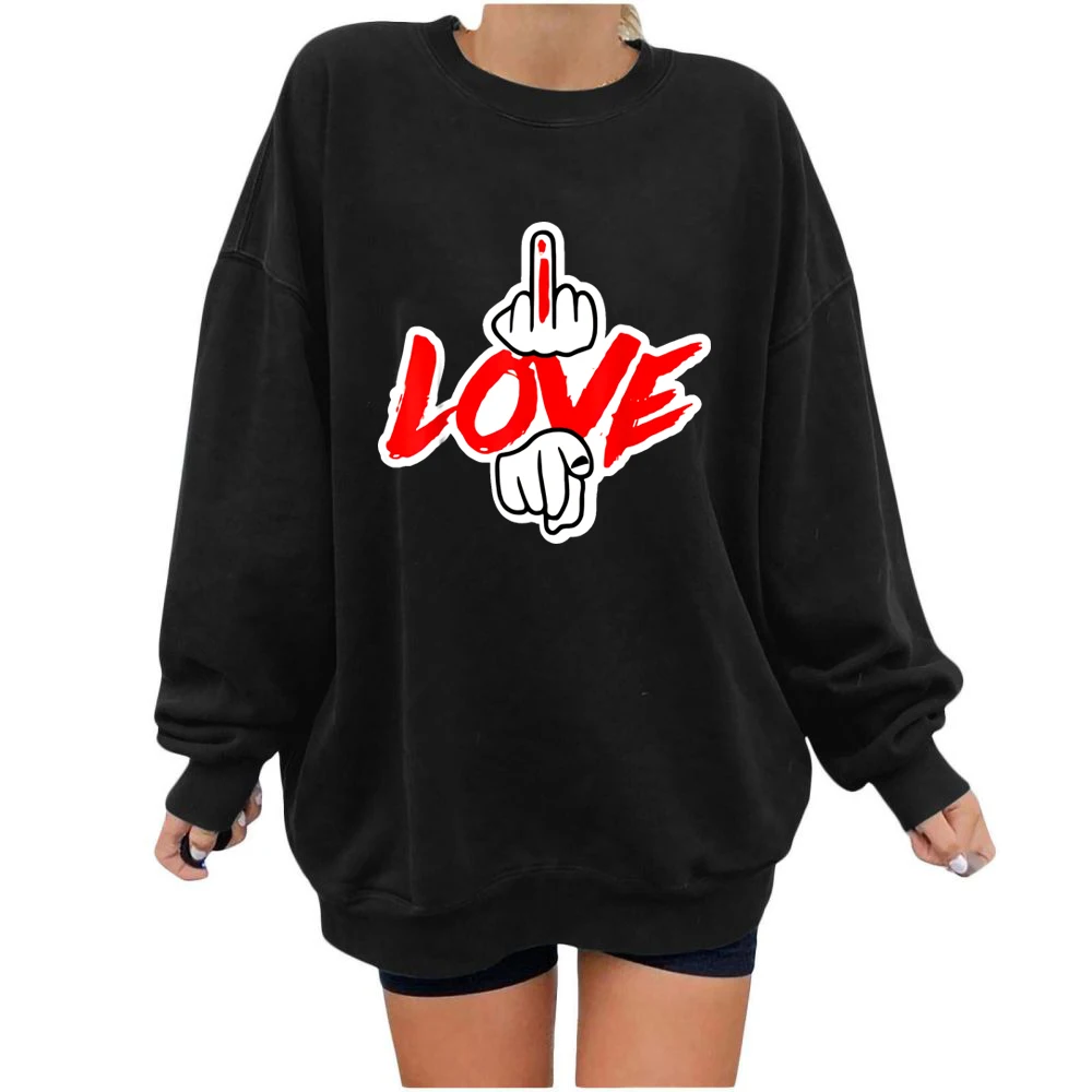 

I Love You, I Heart You,Couple Matching for Valentine's Day Sweatshirt Funny Valentine's Day Long Sleeves Top Sweatshirt