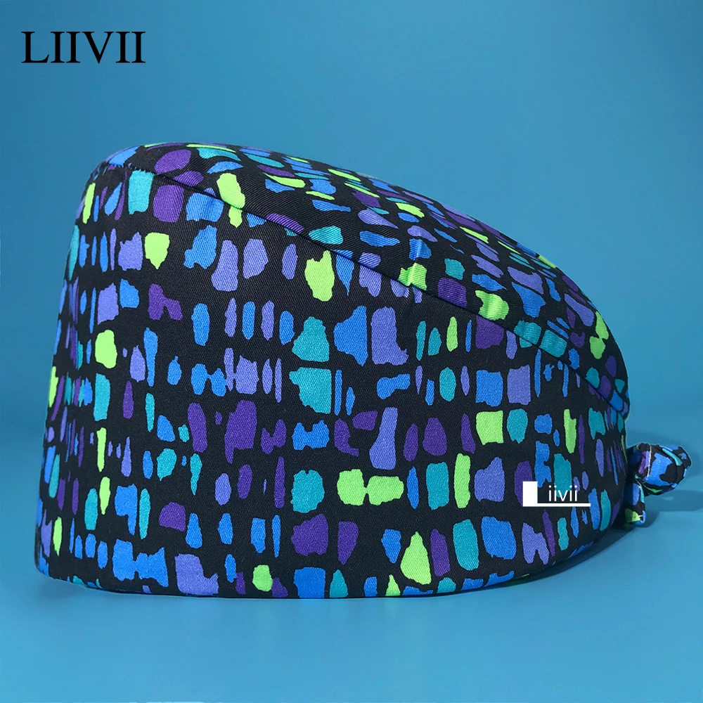 

Men's surgical cap high quality cartoon printing clinical medical surgery cap dentist work cap beauty salon nurse nursing cap