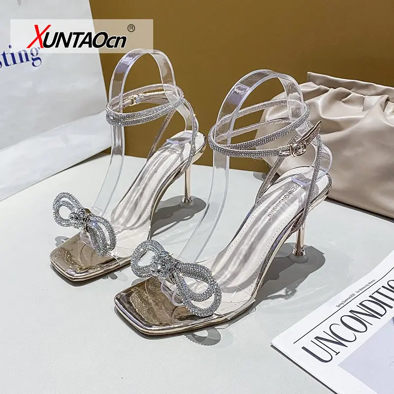 

Босоножки-гладиаторы женские на высоком каблуке, пикантные сандалии с бусинами, вечерние туфли-лодочки с пряжкой, цвет белый, лето