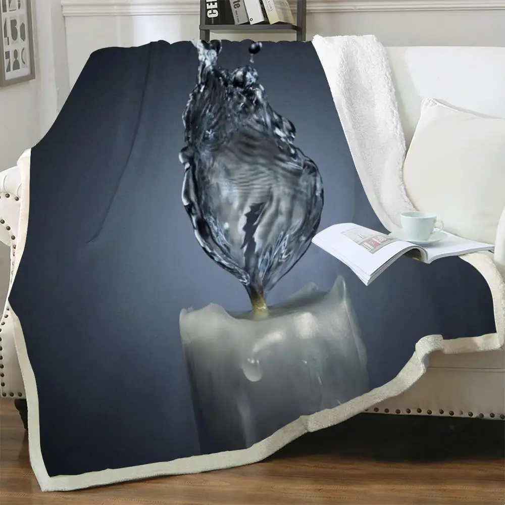 

Одеяло NKNK в виде капель воды, художественное покрывало для кровати в стиле Харадзюку, тонкое стеганое одеяло из шерпы, удобное одеяло из пол...